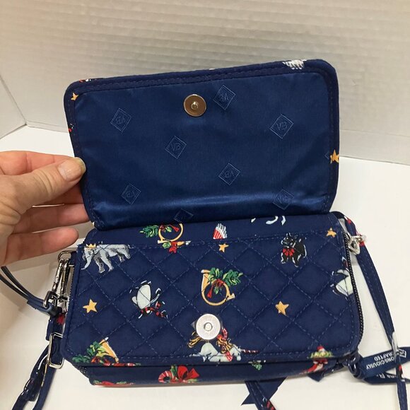 Vera Bradley Holiday Snow Globe Motifs RFID All In One Crossbody Bag - Picture 6 of 6